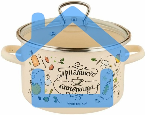 Кастрюля Appetite 1RD181S Приятного аппетита эмалированная сталь 3 л