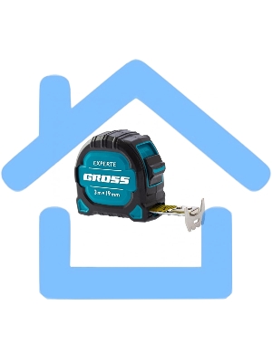 Рулетка Experte, 3 м x 19 мм, двухкомпон. корпус, магнит, двухстор. разметка, нейлон Gross