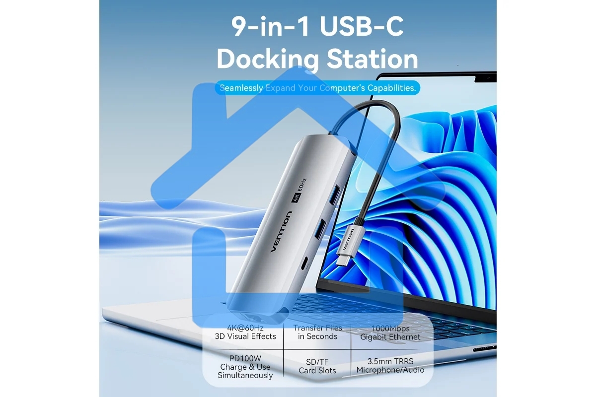 Мультифункциональный хаб Vention USB Type C 9 в 1