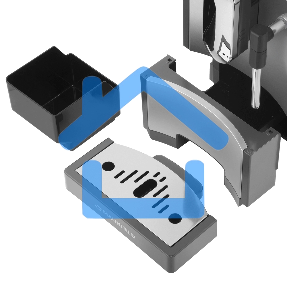 Кофемашина автоматическая Maunfeld MF-A7021GR серый, исп. кофе - зерна, 1.1 л, 1470 Вт, 19 бар