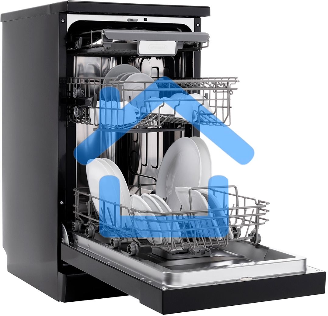 Посудомоечная машина DeLonghi DDWS09S Erea, черная, 44.8 см, 10 компл., 49 дБ, класс A++