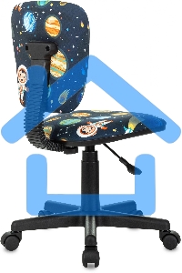 Кресло детское Бюрократ CH-204NX темно-синий, космонавт, крестов. пластик