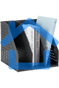 Лоток вертикальный Deli 78995DK-GREY 3 отд. складной для бумаг A4 250х256х243мм темно-серый, пластик