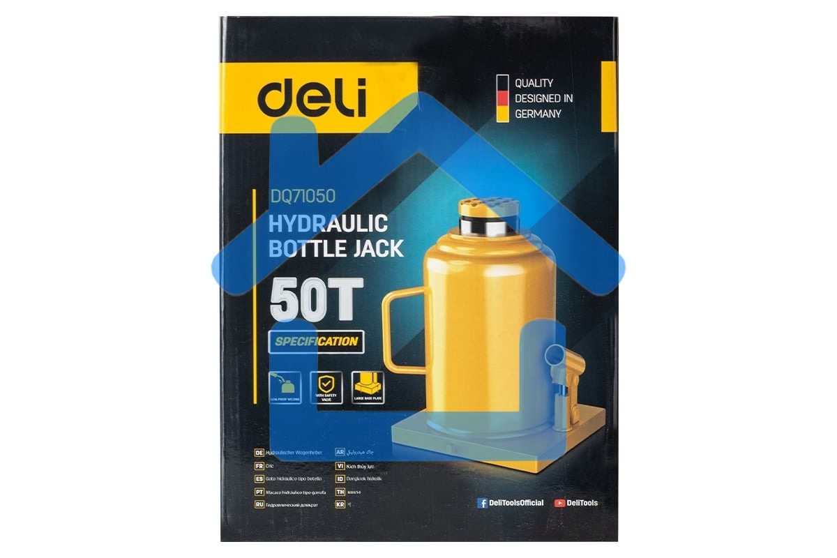 Домкрат бутылочный гидравлический Deli DQ71050 макс.грузоподъемность 50 т