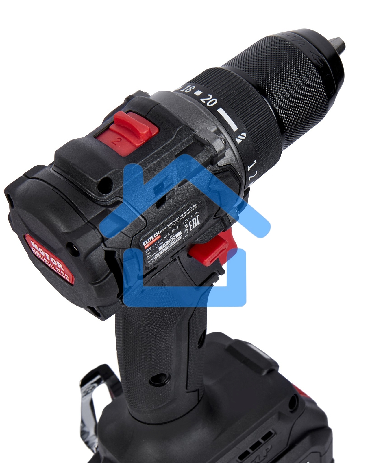 Дрель-шуруповерт Elitech CD 20SL2 (E2201.040.02) 80Вт аккум. патрон:быстрозажимной (кейс в комплекте) (205718)