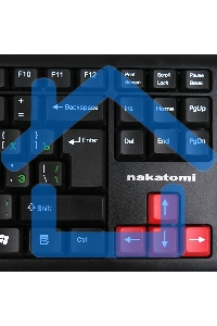 Клавиатура проводная NAKATOMI KN-02U USB черный-красный