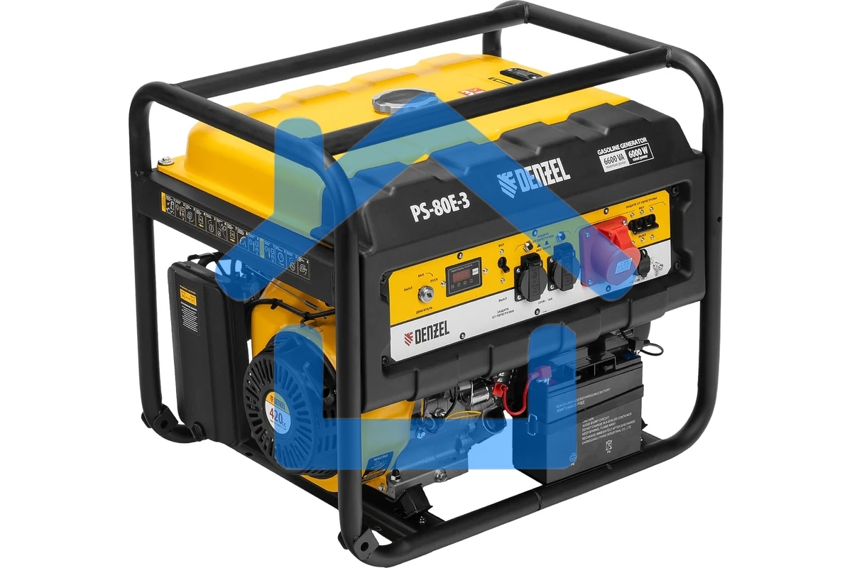 Электрогенератор бензиновый Denzel PS 80 E-3, 6.5 кВт, 85 дБ, 87 кг