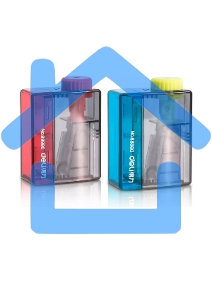 Точилка для карандашей ручная Deli 68660, 1 отверстие, пластик, ассорти (упаковка: 12шт)