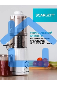 Соковыжималка шнековая Scarlett SC-JE50S63 400Вт рез.сок.:600мл. белый