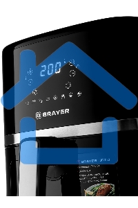 Аэрогриль BRAYER BR2033 черный, 1350 Вт, 6 л, упр. - сенсор, программ - 8