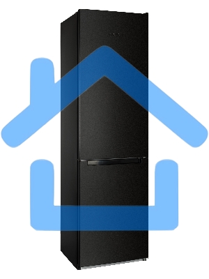 Холодильник Nordfrost NRB 154 B черный матовый двухкамерный 238/115 л морозилка снизу, капельная система