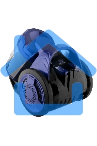 Пылесос BRAYER BR4203 черный/синий, 380/2000 Вт, уборка сухая, пылесборник контейнер 3.5 л