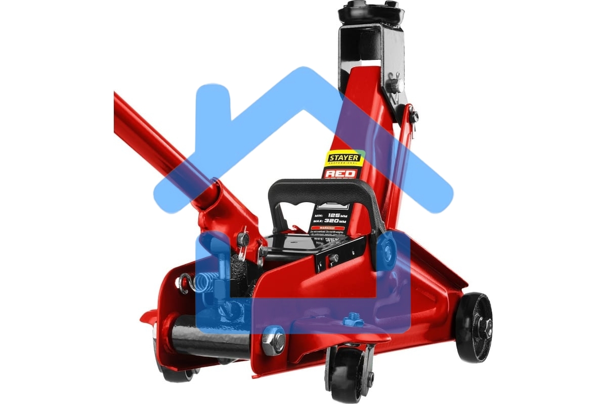 Домкрат STAYER 43152-2 RED FORCE гидравлический подкатной, 2т, 125-320мм