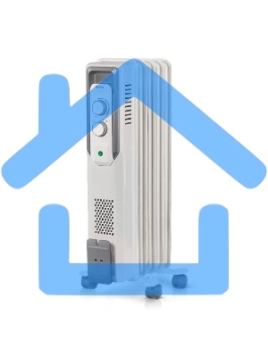 Обогреватель масляный Ballu CUBE BOH/CB-05W (5 секций), белый, 1000 Вт, 15 м2, механический термостат