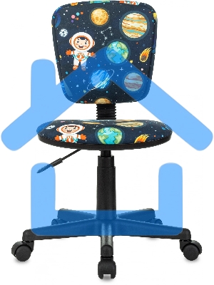 Кресло детское Бюрократ CH-204NX темно-синий, космонавт, крестов. пластик
