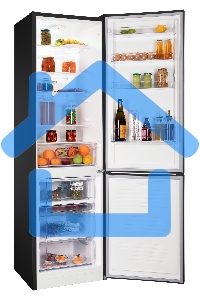 Холодильник Nordfrost NRB 154 B черный матовый двухкамерный 238/115 л морозилка снизу, капельная система