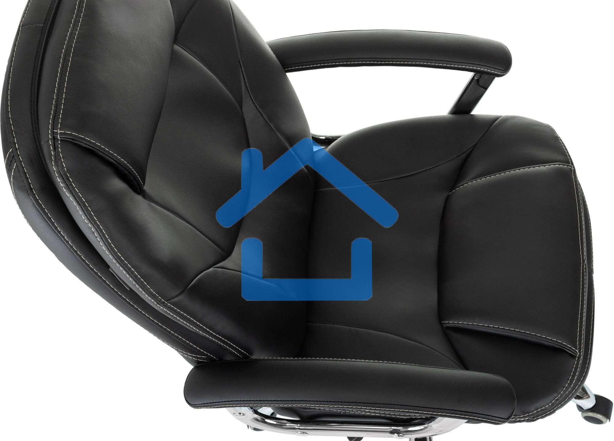 Кресло руководителя Бюрократ CH-868SL черный, эко.кожа, крестов. металл хром