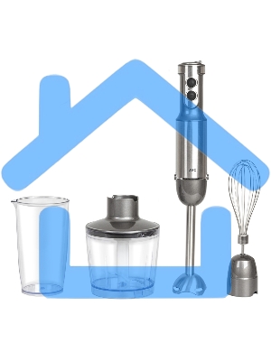 Блендер погружной JVC JK-HB5021 1200 ватт, регулировка скорости, режим ТУРБО, светодиодная подсветка