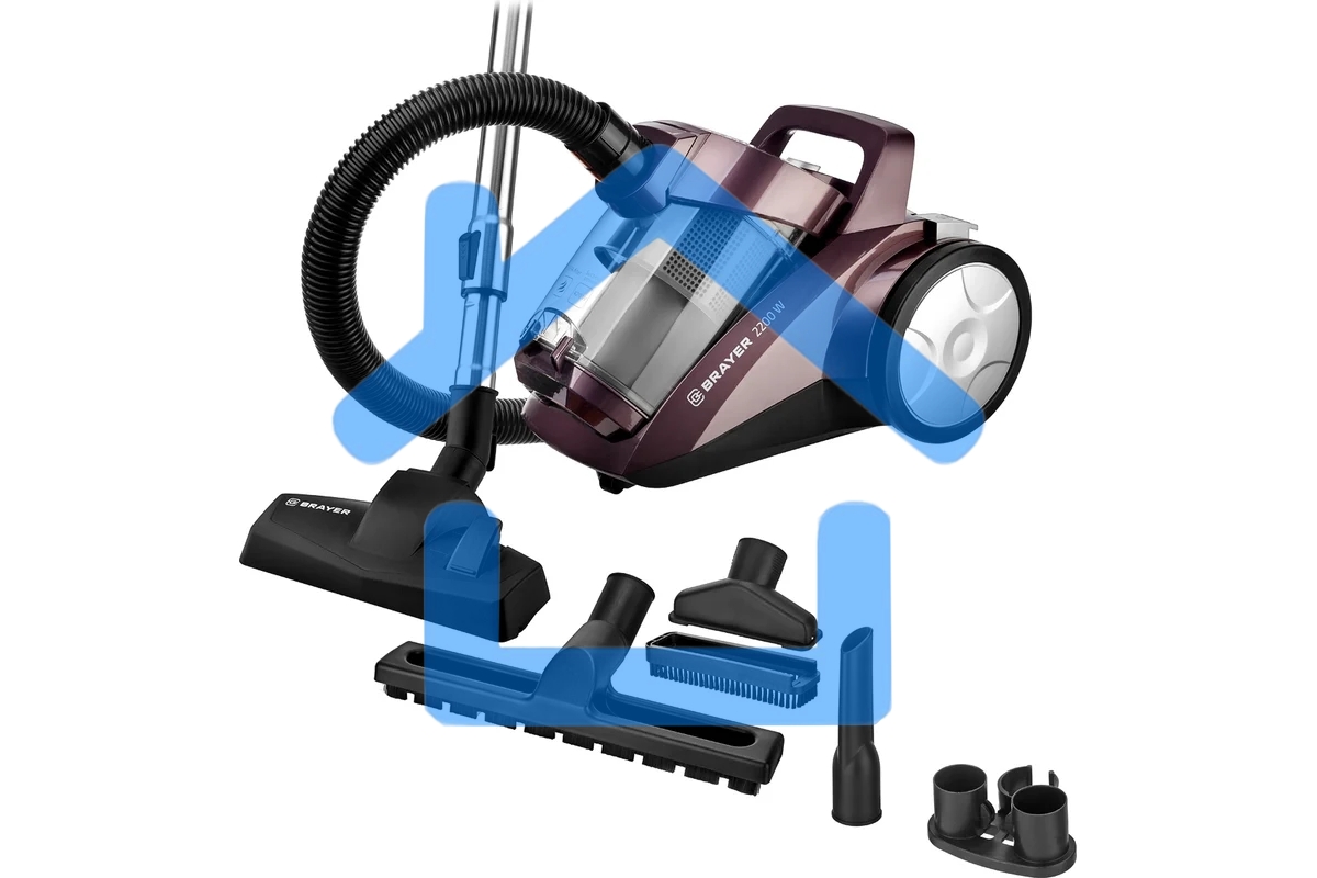 Пылесос BRAYER BR4205 коричневый, 420/2200 Вт, уборка сухая, пылесборник контейнер, 4 л
