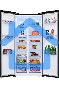 Холодильник HIBERG RFS-480DX NFB инвертер графитовый черный двухкамерный 271/165л морозилка сбоку Side-by-Side