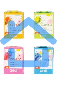 Точилка для карандашей ручная Deli EH034 Comico, 1 отверстие, пластик, ассорти