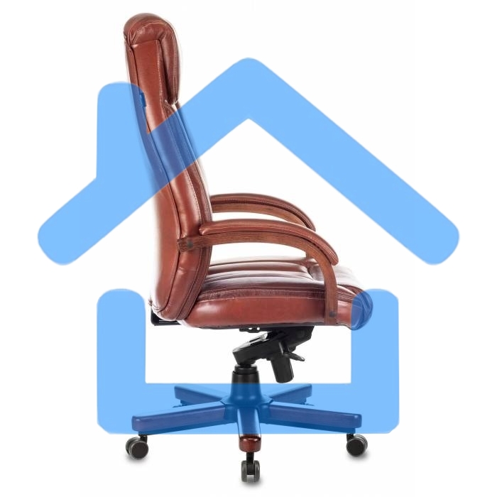 Кресло руководителя Бюрократ T-9922WALNUT светло-коричневый Leather Eichel, кожа, крестовина дерево