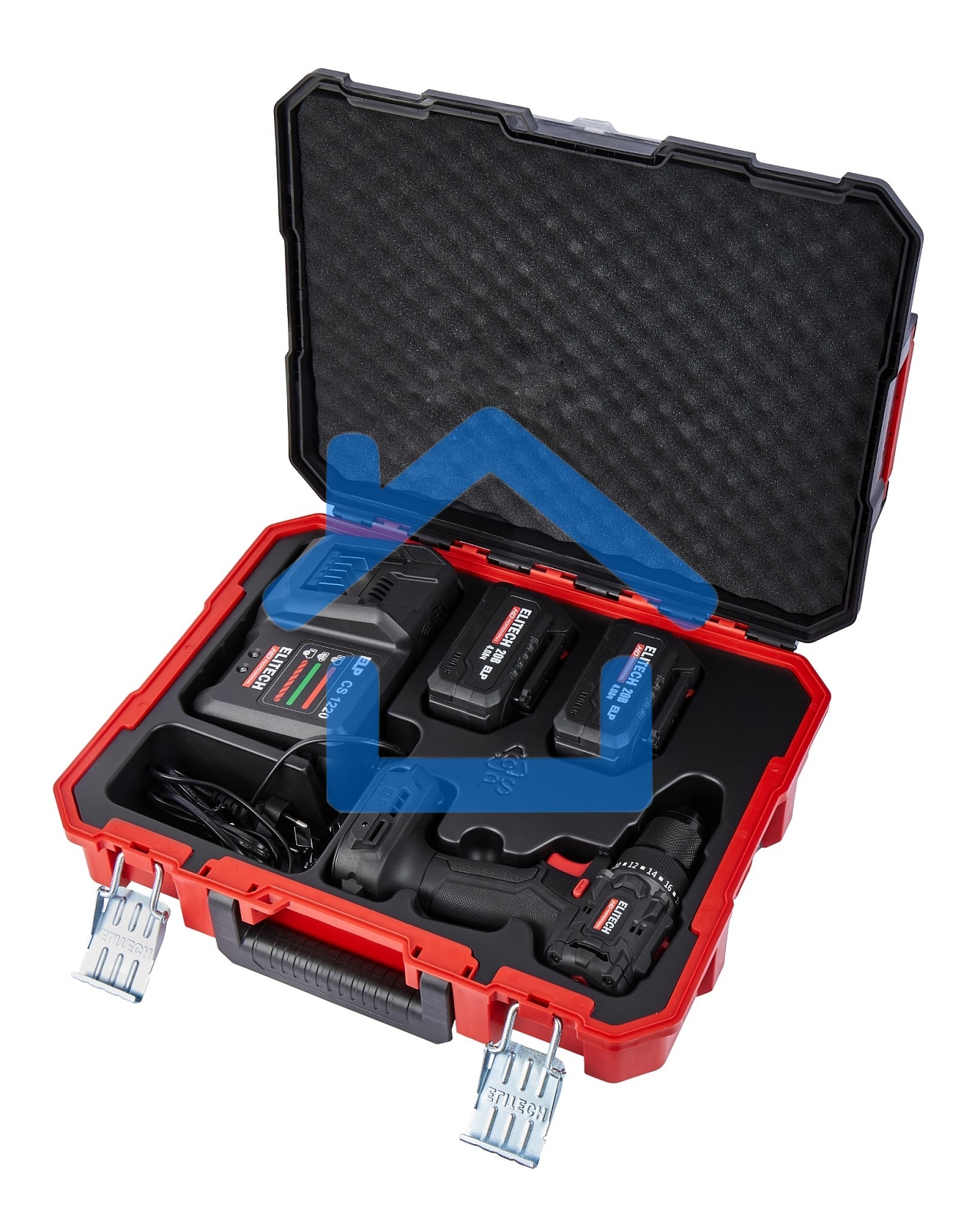 Дрель-шуруповерт Elitech CD 20SL2 (E2201.040.02) 80Вт аккум. патрон:быстрозажимной (кейс в комплекте) (205718)