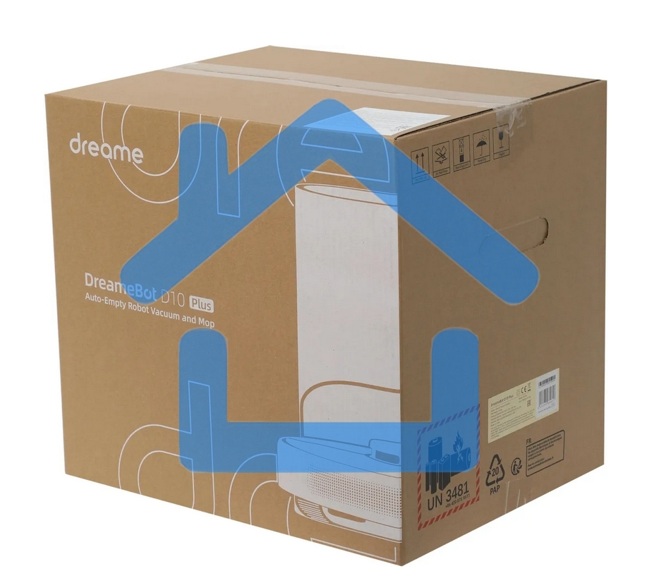 Робот-пылесос Dreame RLS3D Vacuum and Mop D10 Plus белый, 46 Вт, 5200 мА·ч Li-Ion, уборка сухая/влажная, пылесборник контейнер 0.4 л