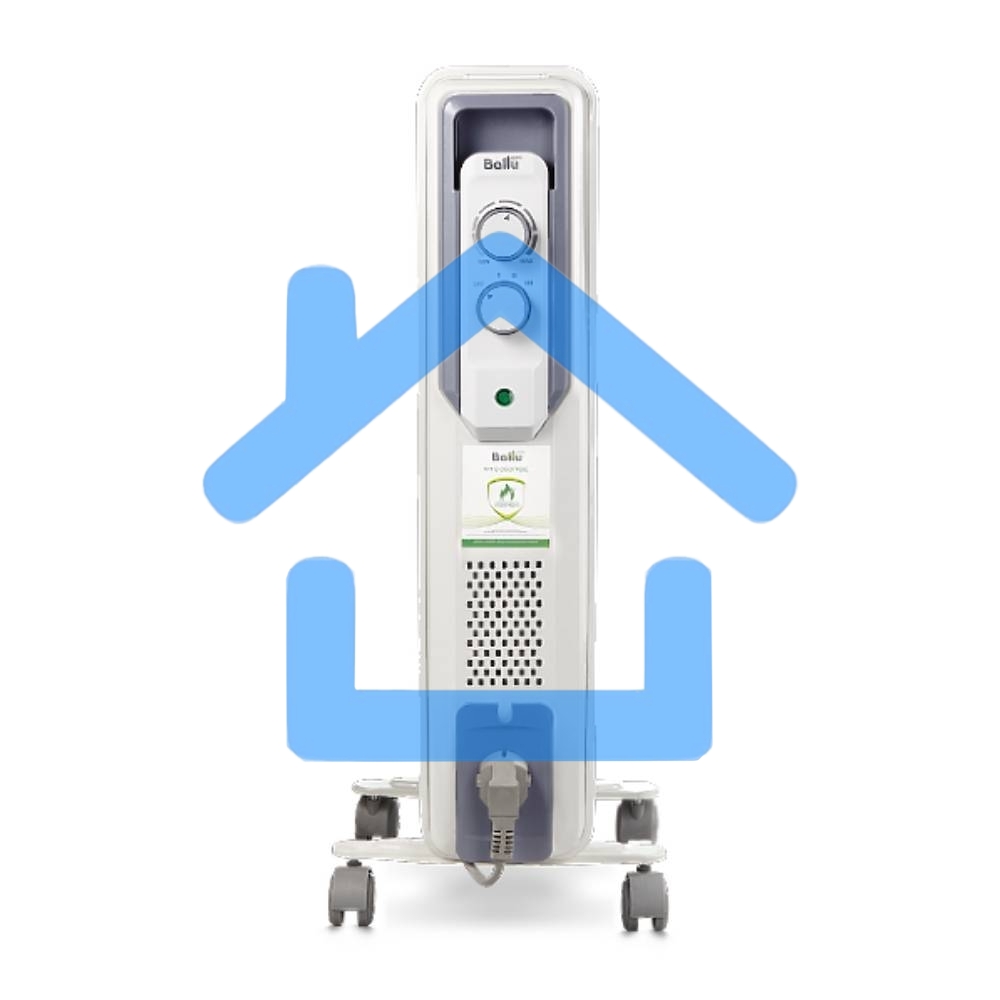 Обогреватель масляный Ballu CUBE BOH/CB-07W (7 секций), белый, 1500 Вт, 15 м2, механический термостат