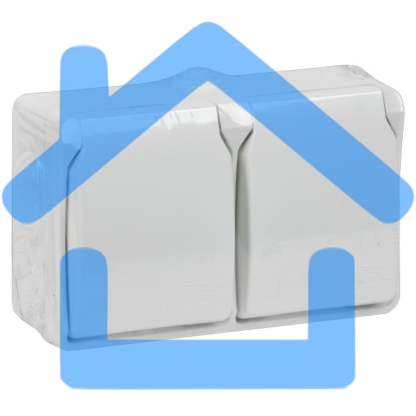 Розетка 2-я IEK ERS22-K01-16-54-DC ОП Форс РСб22-3-ФБ 16А IP54 с заземл. защ. шторки белый