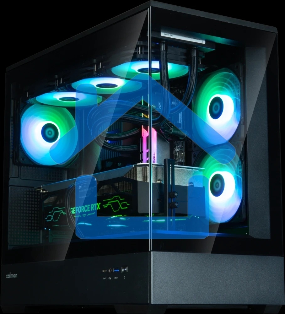 Компьютерный корпус ZALMAN P30 V2, MATX, черный, WINDOW, 2x3.5