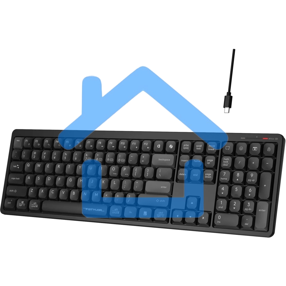 Клавиатура беспроводная A4Tech Fstyler FBX55C черный USB BT/Radio slim Multimedia (FBX55C)