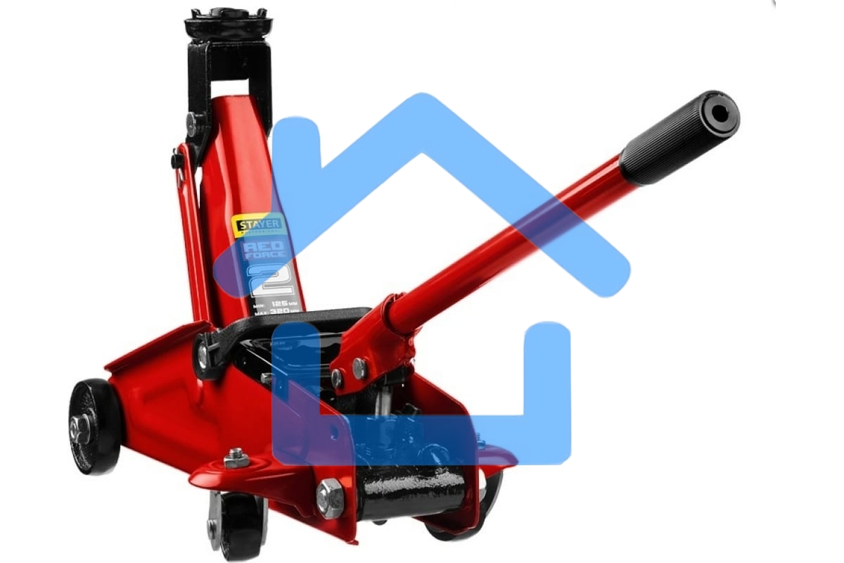 Домкрат STAYER 43152-2 RED FORCE гидравлический подкатной, 2т, 125-320мм