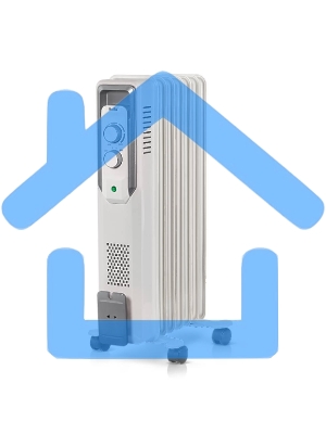 Обогреватель масляный Ballu CUBE BOH/CB-07W (7 секций), белый, 1500 Вт, 15 м2, механический термостат