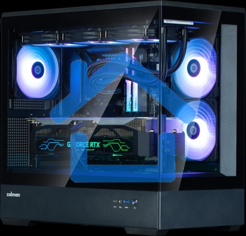 Компьютерный корпус ZALMAN P30 V2, MATX, черный, WINDOW, 2x3.5