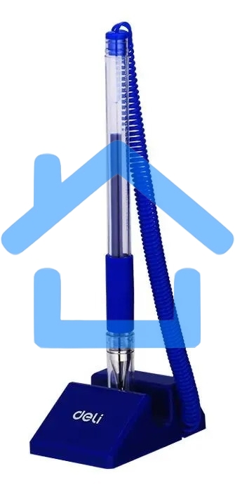Ручка гелевая Deli Daily E6791blue прозрачный, d=0.5мм, синие чернила, на подставке, линия 0.35мм, резиновая манжета