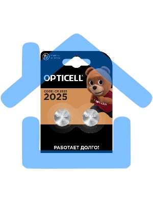 Батарея Opticell Specialty 2025 CR2025 (2шт) блистер серебристый