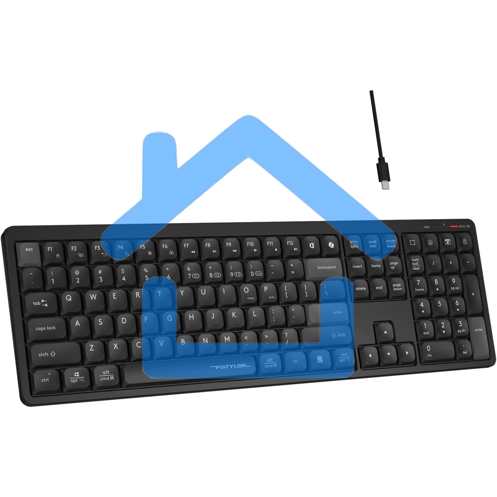 Клавиатура беспроводная A4Tech Fstyler FBX55C черный USB BT/Radio slim Multimedia (FBX55C)