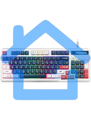 Игровая клавиатура проводная Defender Stormrider GK-425 RU,бел/син,94кн+FN,радуж,1.75м