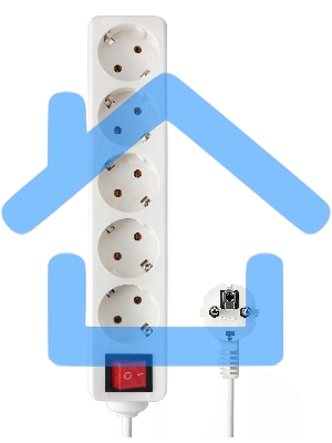 Удлинитель Гарнизон EL-NB-G5-W-3 5р 10А 3м с выключателем и заземлением, белый