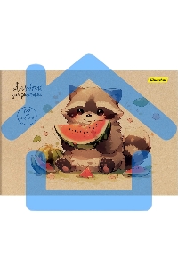 Альбом для рисования Silwerhof 12л. A4 Акварель на крафте 4 дизайна, картон скрепка