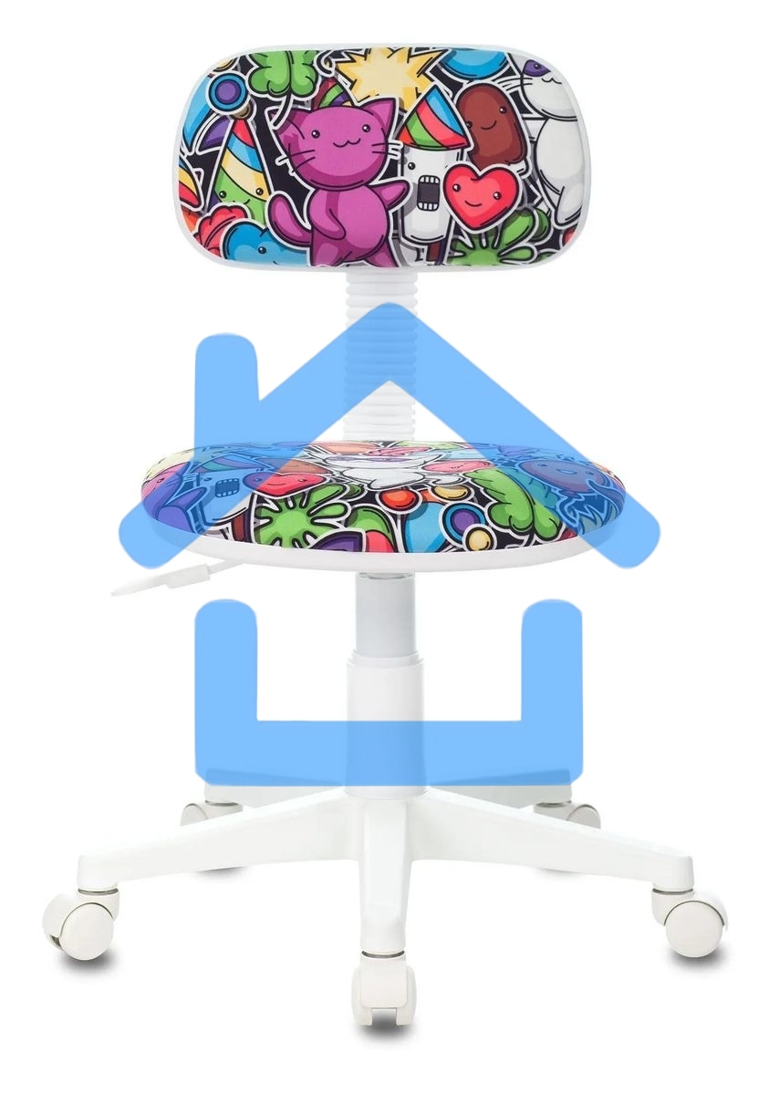 Кресло детское Бюрократ CH-W201NX мультиколор маскарад, крестовина пластик, пластик белый