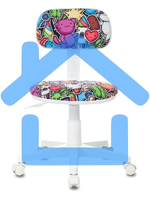 Кресло детское Бюрократ CH-W201NX мультиколор маскарад, крестовина пластик, пластик белый