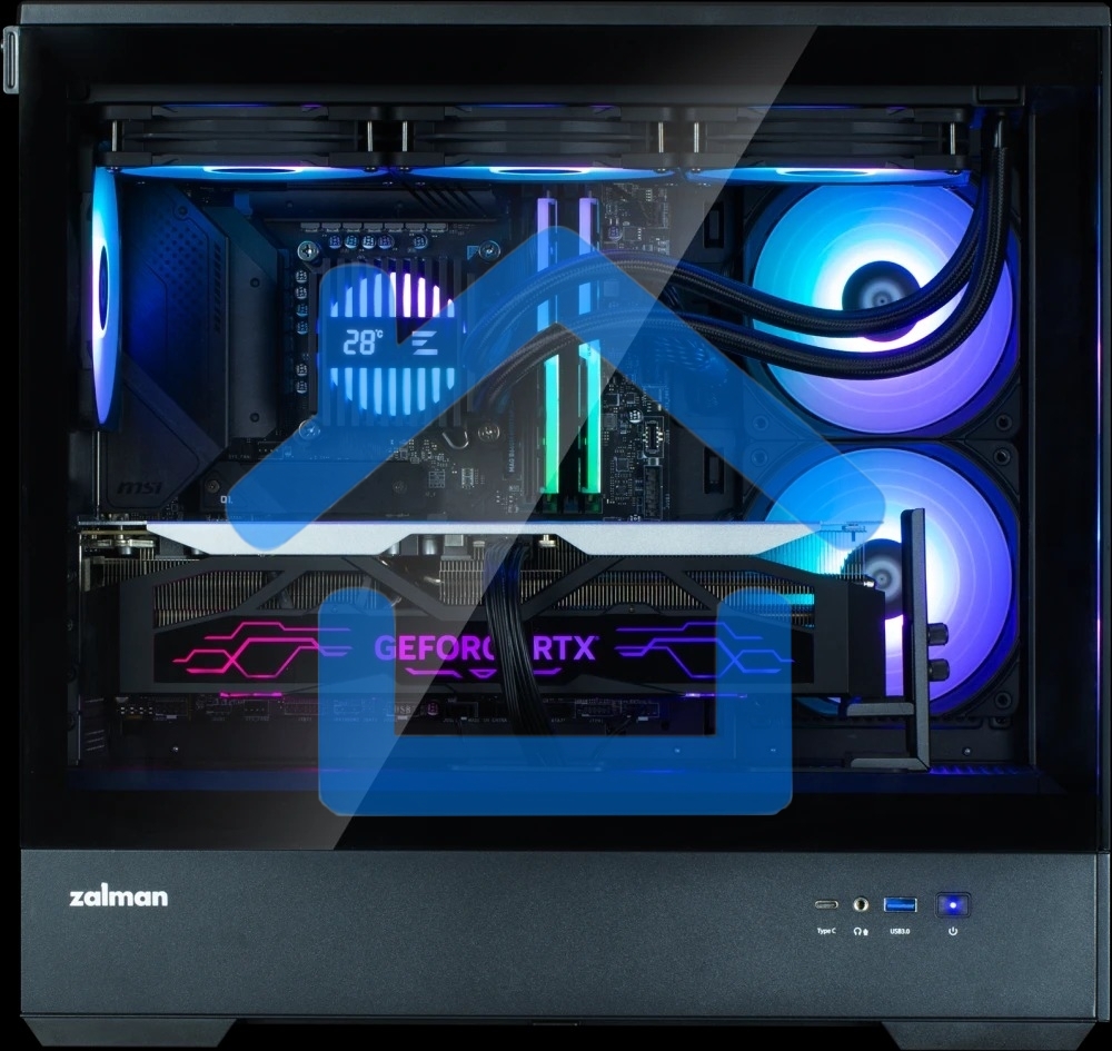 Компьютерный корпус ZALMAN P30 V2, MATX, черный, WINDOW, 2x3.5