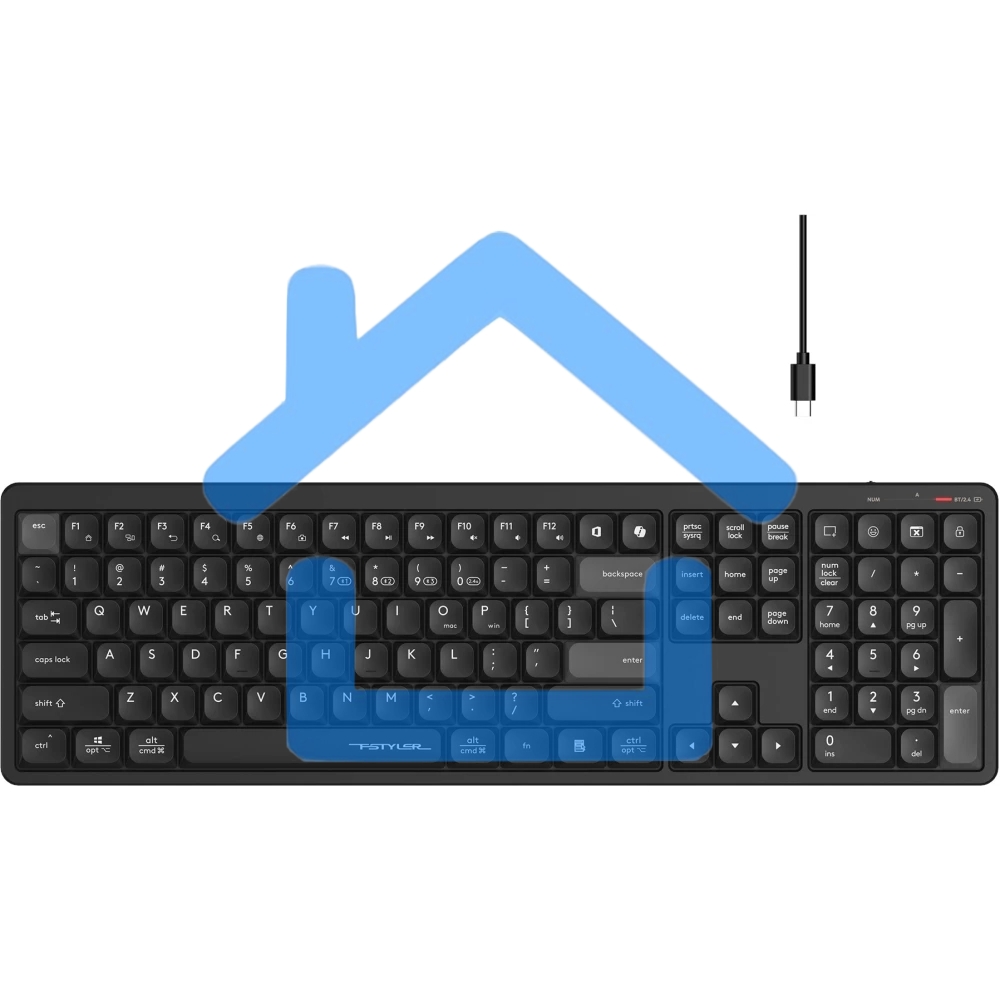 Клавиатура беспроводная A4Tech Fstyler FBX55C черный USB BT/Radio slim Multimedia (FBX55C)