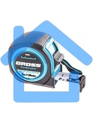 Рулетка Komfortabel, 5 м х 25 мм, обрезиненный корпус Gross