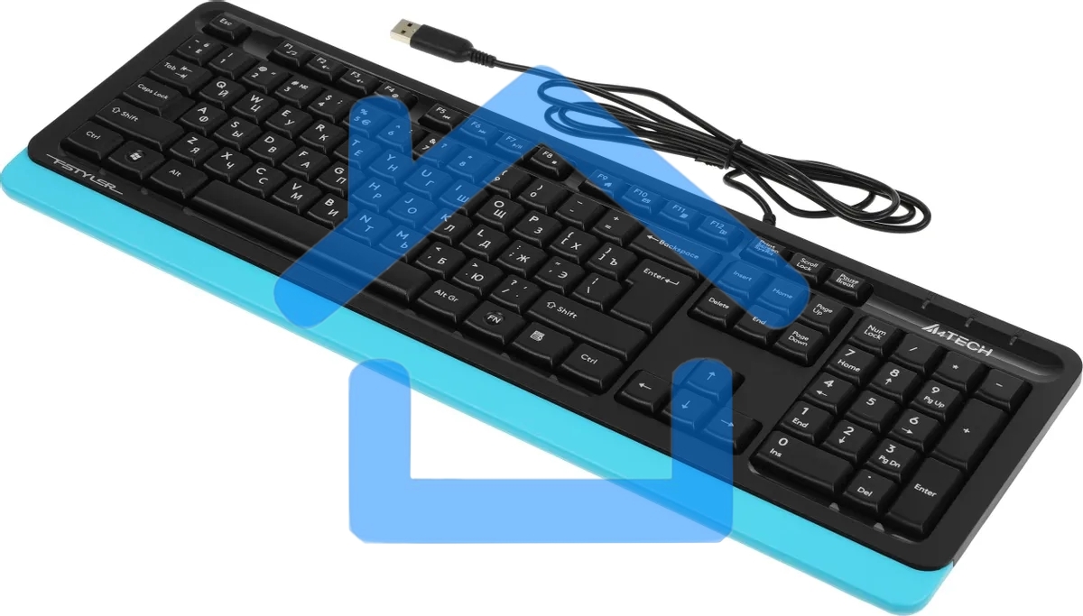 Клавиатура A4Tech Fstyler FK10 проводная, USB, черный/синий
