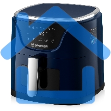 Аэрогриль BRAYER BR2036 синий, 1500 Вт, 5 л, упр. - сенсор, программ - 7