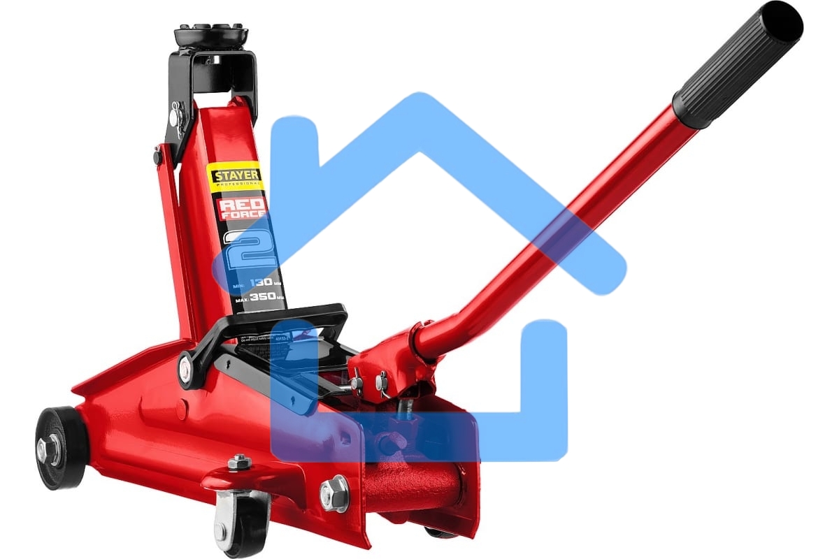 Домкрат STAYER 43153-2 гидравлический подкатной red force 2т 130-350мм