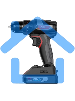 Дрель-шуруповерт Deli DE-DZ20-1D2, Аккумуляторная, 20В, 2 АКБ, Сумка